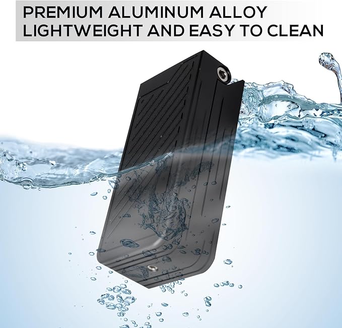 Pill Cutter for Small and Tiny Pills, Professional Aluminum Pill Splitter with Auto Centering Device and 2 Replaceable Stainless Steel Blades, Portable Pill Splitter with PU Case (Black)