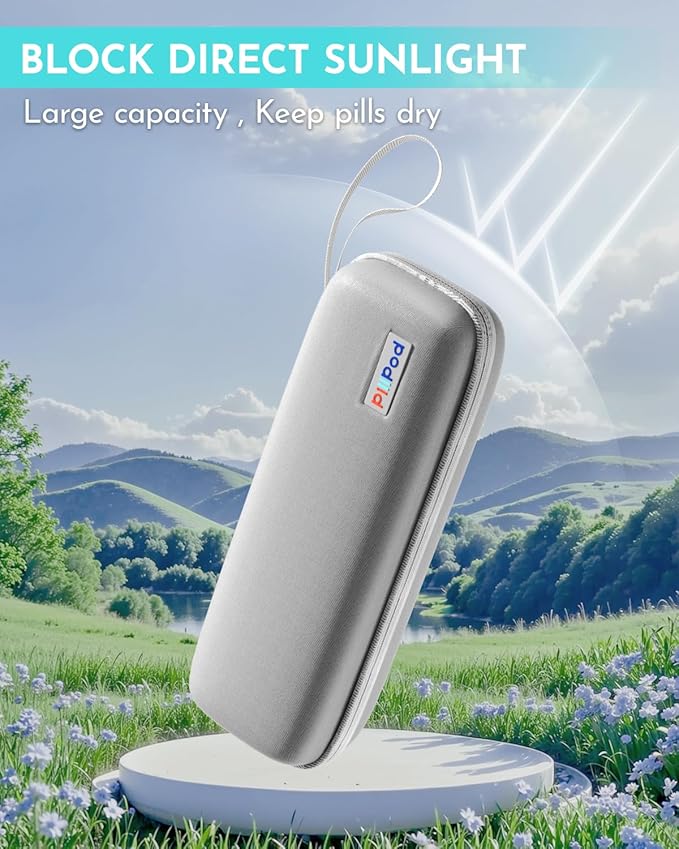 Weekly Pill Organizer, 7 Day Travel Medicine Pill case with Moisture-Proof Silicone Lid, Large AM PM Daily Pill Organizer 2 Times a Day for Vitamins & Supplements, Secure Zipper Pill Box(Rainbow)