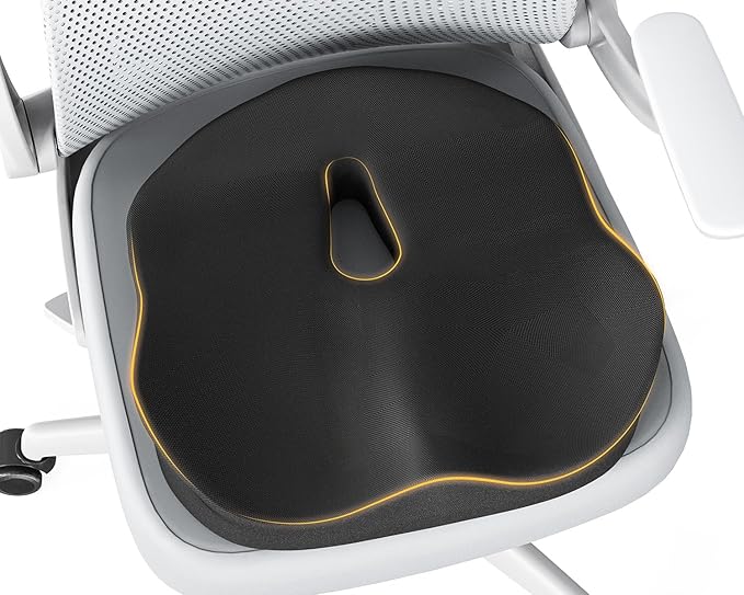 Seat Cushion, X Large Office Chair Cushion for Sciatica Pain Relief, Memory Foam Ergonomic Cushions Pad Pillow for Car, Home, Hip, Tailbone, Coccyx, Long Sitting