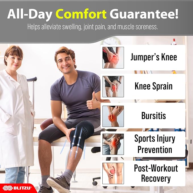 Knee Brace for Meniscus Tear 2 Pack, Knee Compression Sleeve for Men and Women, Knee Support for Arthritis, Swelling, Inflammation, ACL, Pain Relief, Running, Workout, Sports and Recovery Orange L