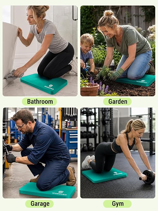 WORKPRO Extra Thick Kneeling Pad, Robin's Egg Blue, 17.5 x 11 x 1.5 in | Soft NBR Foam Cushioning for Knee, Large Foam Kneeler Mat, For Gardening, Bathing Baby, Exercise, Workout Supplies, 1 Pack