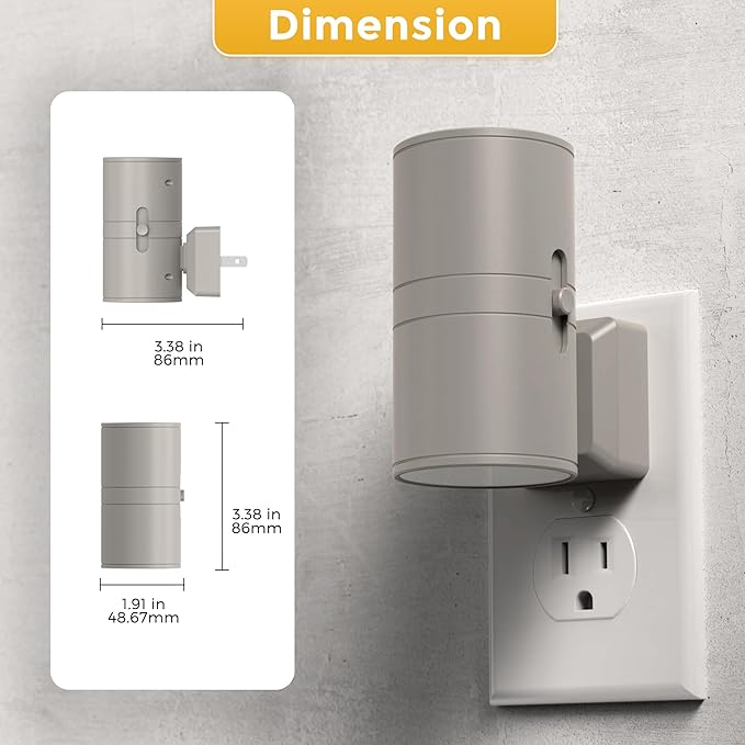 L LOHAS LED Night Light Plug in, Night Lights Plug into Wall, Dusk to Dawn Sensor, Adjustable Brightness Soft White Nightlight, 3000K 100LM Dimmable Nightlights for Hallway Bedroom Stairway, 1 Pack