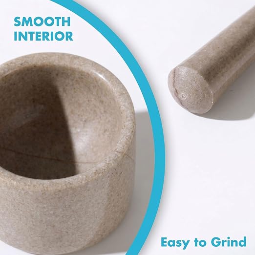 Marble Pill Crusher with Silicone Base – Blade-Free Mortar Pill Grinder for Seniors, Pets & Adults, Natural Stone Tablet Pulverizer for Easy Medicine Taking