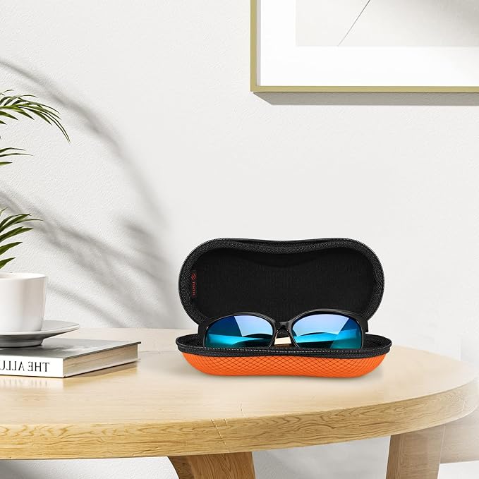 FINTIE Sunglasses Case, Hard EVA Shell Shockproof Sport Glasses Case with Metal Carabiner Travel Zipper Eyeglasses Holder
