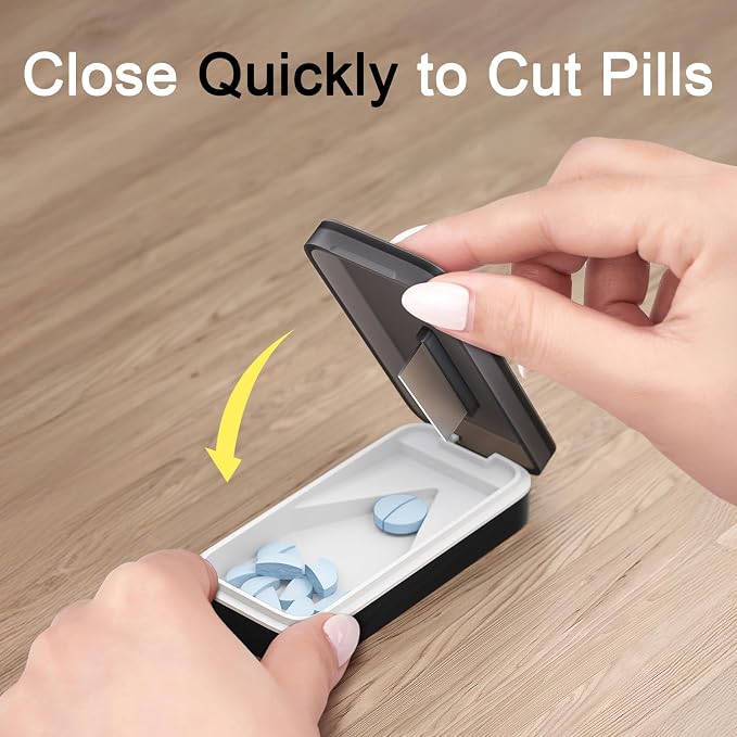 Bug Hull Pill Cutter with Removable Silicone Liner, Pill Splitter with Stainless Steel Blade, Pills Cutters Splitter for Small and Tiny Tablets, Splitters for Small or Large Pills Professional-Green