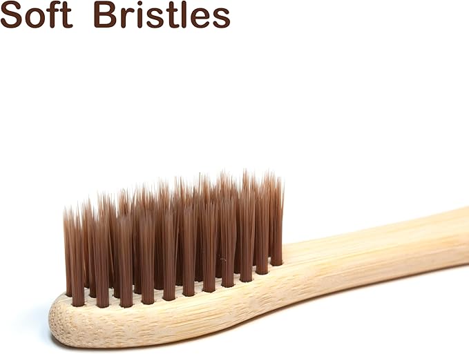 Virgin Forest 10 Count Bamboo Toothbrush, Soft Bristle for Adults, Eco Friendly Natural Wooden Toothbrushes, Vegan Organic Bamboo Travel Tooth Brush (10 Colors)