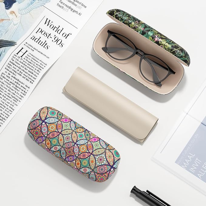 Eyeglasses Case, Hard Shell Protective Case for Glasses, Unisex for Women Men