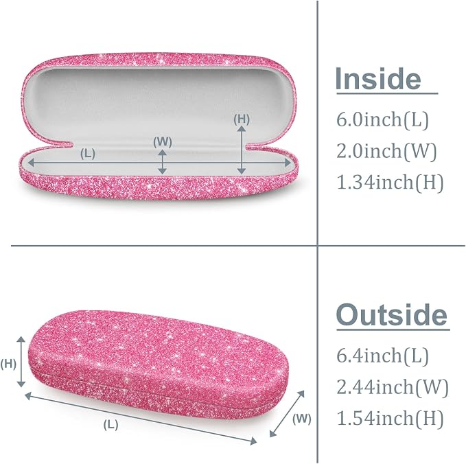 FINTIE Hard Shell Eyeglasses Case, Portable Protective Glasses Cover Eyeglass Holder Box with Cleaning Cloth for Men Women