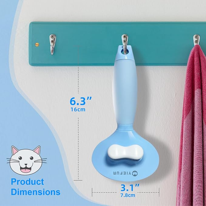 Cat Brush for Shedding,Silicone Self Cleaning Long & Short Hair Grooming | Removing Loose Hair,Minimized Shedding,Cat Approved,Comfortable Grip,Little Plastic Tips,Right Size Brush