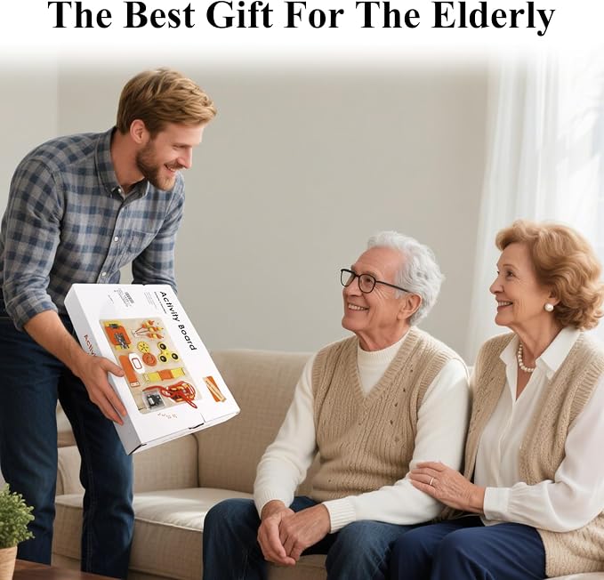 Fidget Busy Board for Adults with Dementia, Dementia Products for Seniors- Sensory Activity Board with Tactile Stimulation for Alzheimer's Patients, Ideal Gift for Memory Care