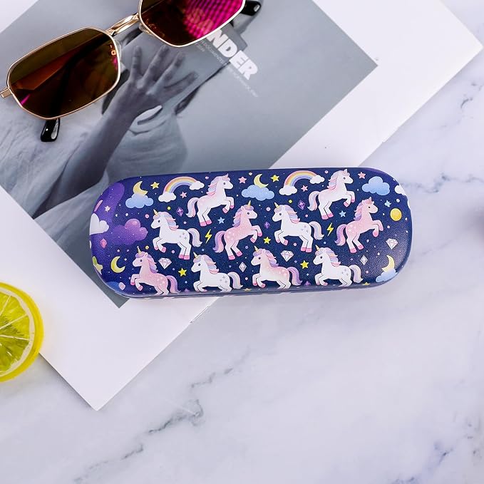 PERFECTSIGHT Hard Shell Eyeglasses Case, Kawaii Protective Glasses Case for Kids, Cute Eyeglass Case for Women Men Girls