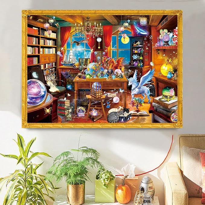 1000 Piece Puzzles for Adults,Magic Laboratory Jigsaw Puzzle 1000 Pieces for Adults Seniors,Challenging Family Games Holiday Party Gifts -1:1 Poster Interlock Perfectly Letter on Back
