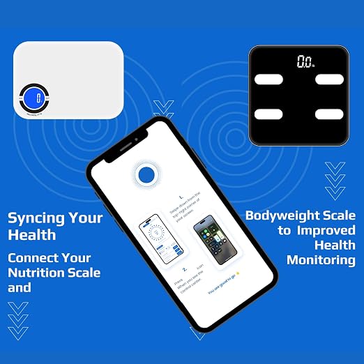 Digital Bathroom Scale for Body Weight, Bluetooth Weight Scale with App Sync, Tempered Glass Body Weight Analyzer, BMI Scale for Weight Loass, White