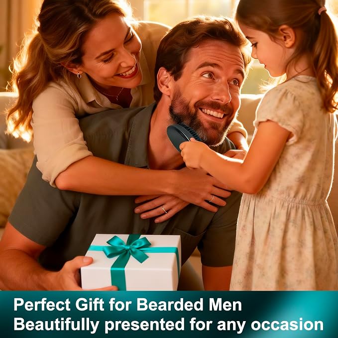 4.3 IN Natural Boar Bristle Beard Brush for Men | Premium Wooden Handle with Boar Bristles, Pocket Travel, Mustache Grooming Tool, for Husband & Father