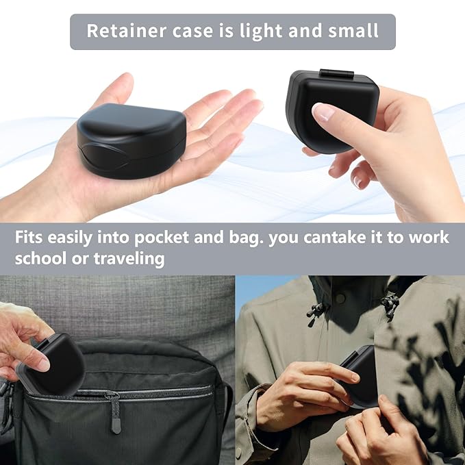 ARGOMAX Aligner and Retainer Case, Professional Orthodontic Storage Box for Braces, Night Guards & Mouth Guards, Slim & Portable Travel Essential-Black