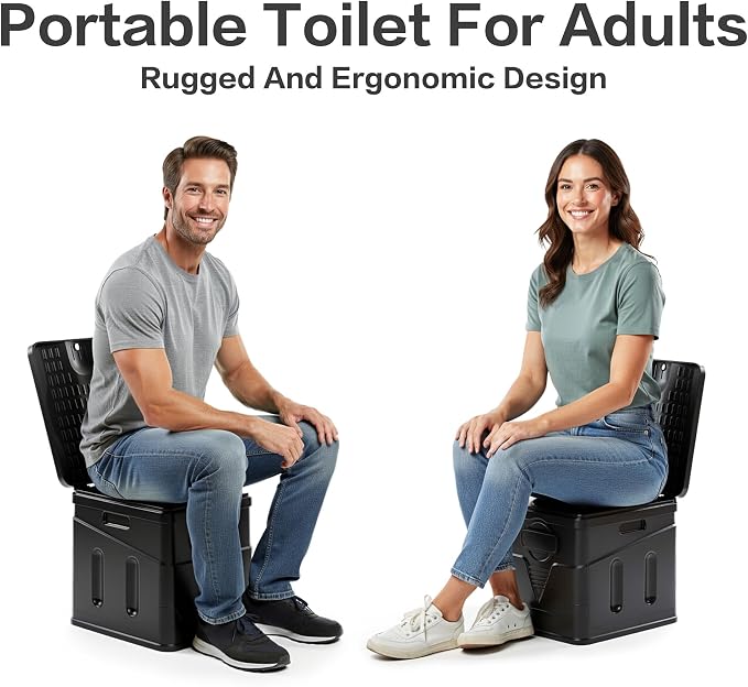 Portable Toilet,Camping Toilet Have Small Foldable Size. It is Compact Portable Toilet for Adults and Children. Suitable for Cars, Hiking, Beaches and Camping