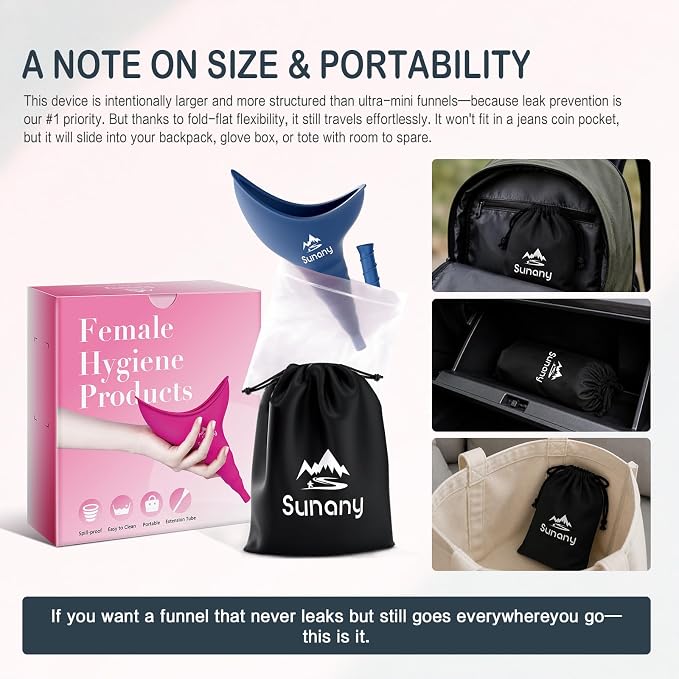 Female Urination Device, Reusable Female Urinal Silicone Women Pee Funnel | Women to Pee Standing Up, The Perfect Companion for Camping,Travel travel outdoor, folds compact, easy rinse