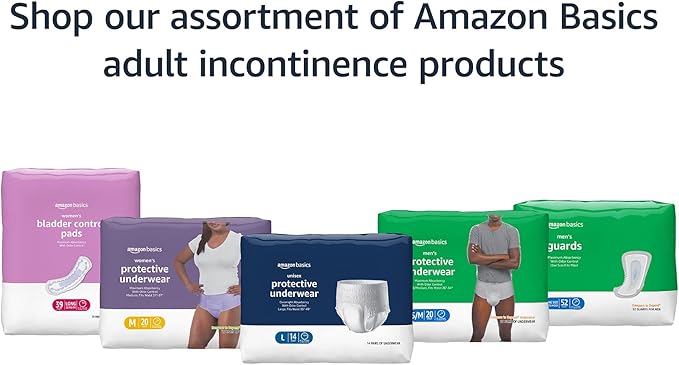 Amazon Basics Men's Incontinence Guards, Maximum Absorbency, 104 Count, (2 Packs of 52)
