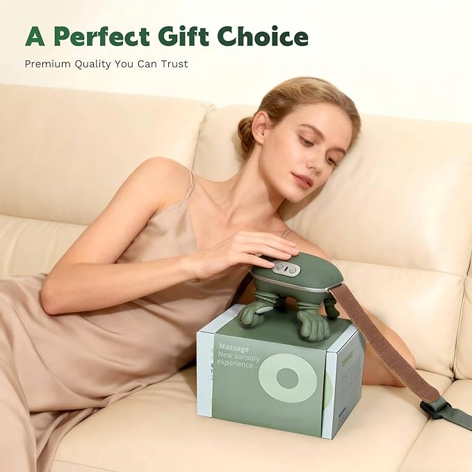 N7 Bionic Neck and Shoulder Massager, Heated Real-Hand Massagers with Fingers for Back Muscle Pain Relief, Portable & Lightweight Design