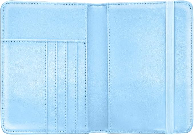 Coco Rossi Passport Holder for Travel Women Slim RFID Passport Cover Wallet | Travel Essentials, Passport Book Holders, Passport Wallet Cover Case, PU Leather, Cute, Thin, Spliced Design, Blue Marble