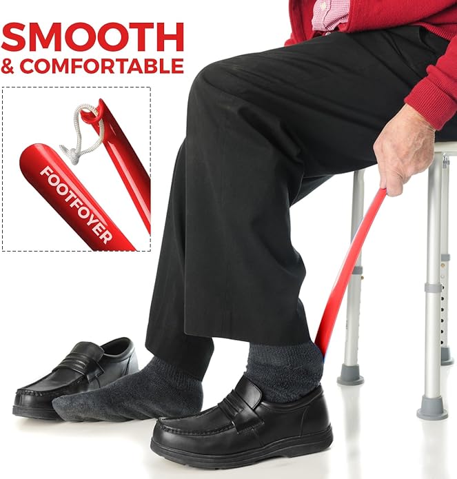Long shoehorn that is comfortable to wear and has a handle is ideal for both men and women
