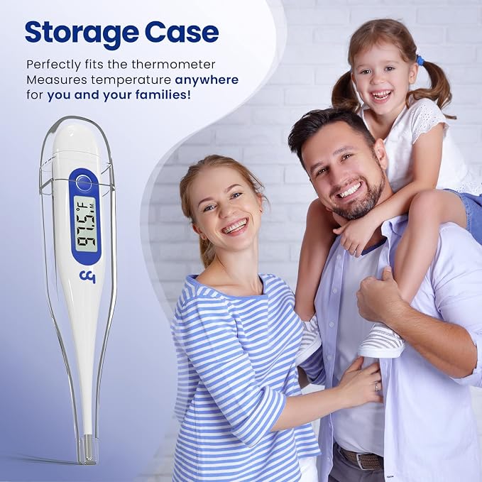 Femometer Digital Thermometer for Adults and Kids, Klein Blue | Fever Alert, Memory Recall, C/F Switchable, for Oral, Rectal or Under Arm Use