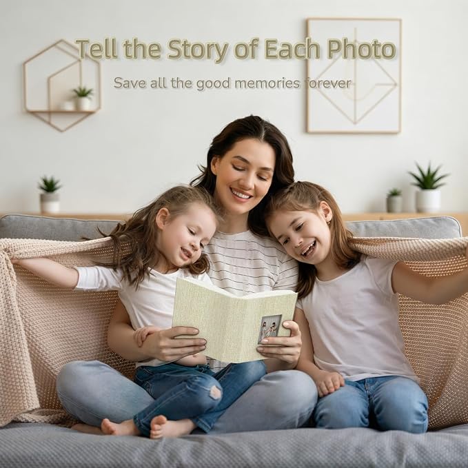 popotop Photo Album 4x6-100 Photos Photo Books with 100 Vertical Pockets,Linen Cover Albums for Family Wedding Anniversary Baby Vacation Pictures