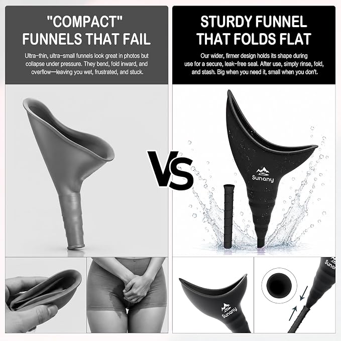 Female Urination Device, Reusable Female Urinal Silicone Women Pee Funnel | Women to Pee Standing Up, The Perfect Companion for Camping,Travel travel outdoor, folds compact, easy rinse