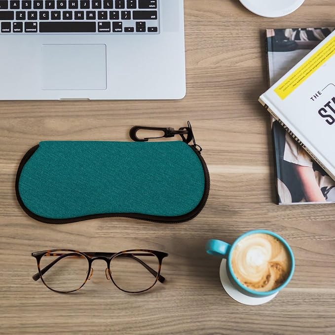 MoKo Sunglasses Soft Case Ultra Light Neoprene Zipper Eyeglass Case for Men Women