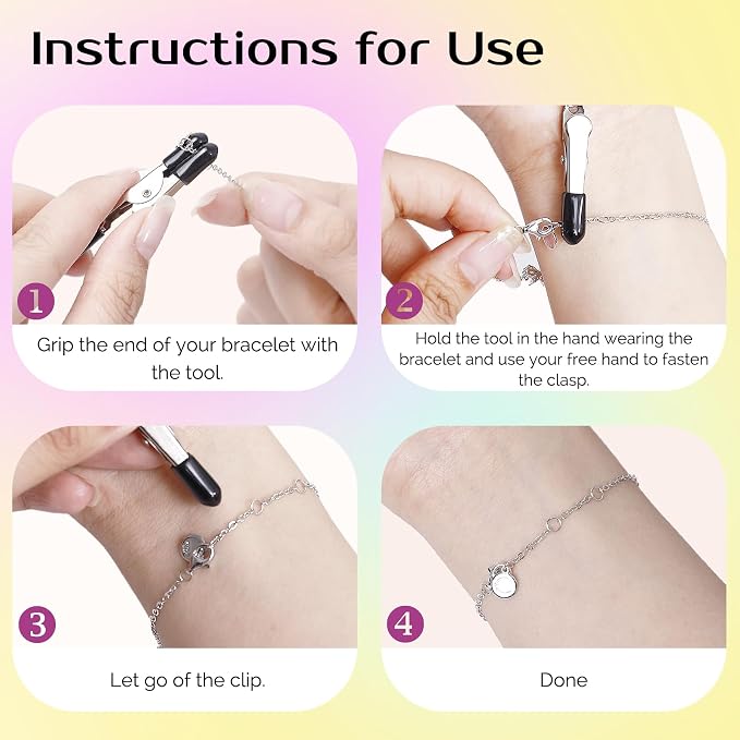 Zipper Helper Bracelet Helper Tool Set, Zipper Puller Helper Dresses Zipper Pull Helper Back Zipper Puller for Overweight, Elderly, Disabled, Individuals or Travel, Gifts for Women Mom