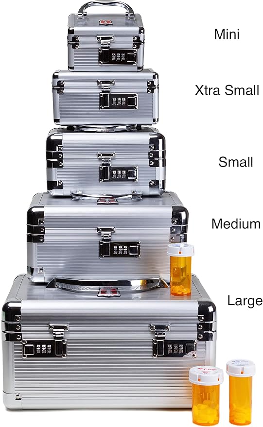 MEDICINE RX SAFE Medication Carrying Case - Small/Silver