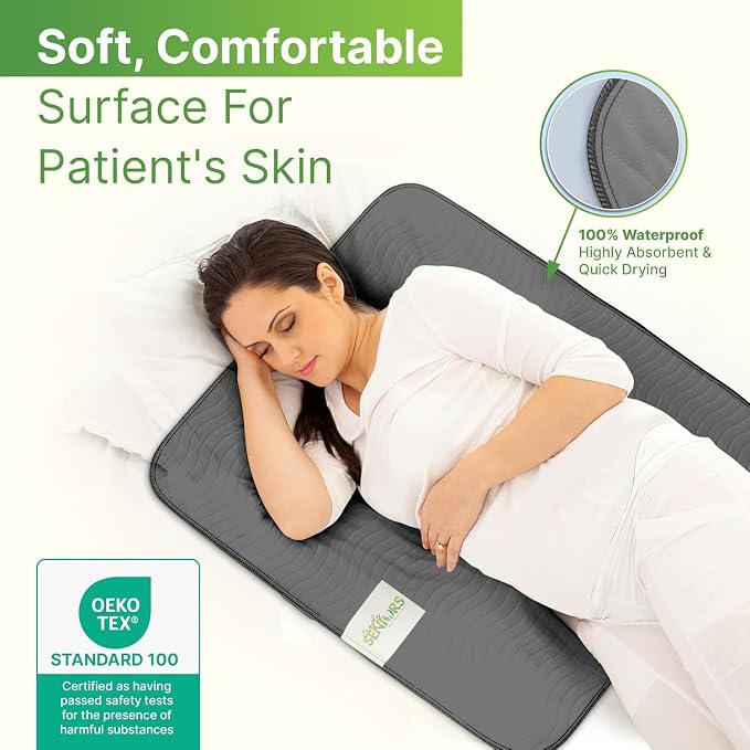 Bed Pads Washable Waterproof 34"x36"- Pack of 4 Grey Incontinence Bed Pads | Washable Pee Pads for Adults - Dementia Products for Elderly & Elderly Assistance Products - Reusable Pee Pads Dogs & Kids