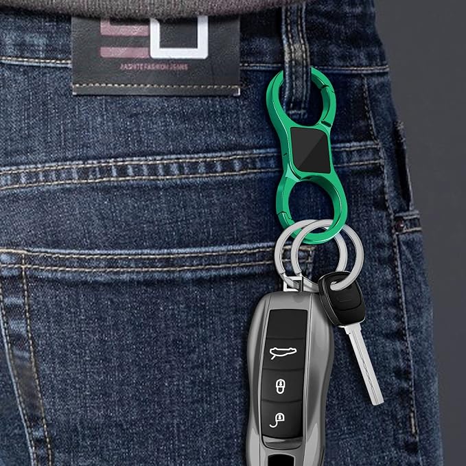 Idakekiy Key Chain Quick Release Spring with 4 Key Rings Heavy Duty Car Keychain Organizer for Men and Women
