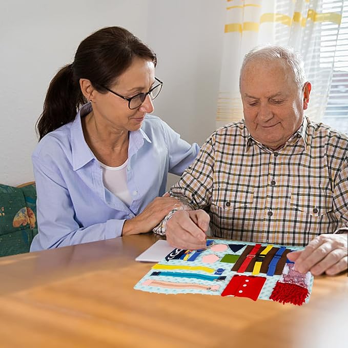 Fidget Blanket for Adults with Dementia,Dementia Activities for Seniors,Alzheimers Products for Elderly,Alzheimers Activities,Fidget Toys,Autistic Activities Pad,Sensory Blanket,Elderly Gifts