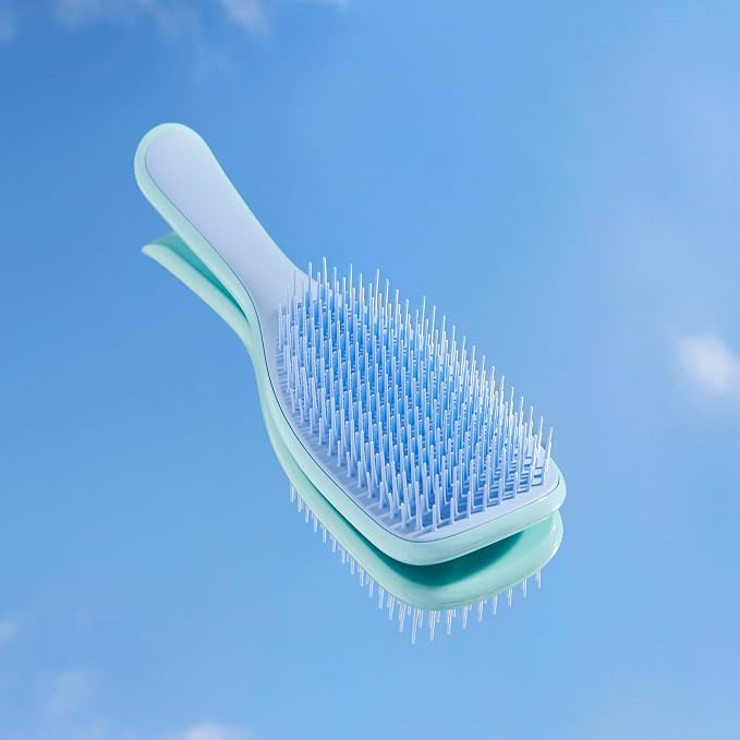 Tangle Teezer Ultimate Detangler Brush, Straight to Wavy, Denim Blues | Patented two-tier, regular-flex teeth reduce breakage & split ends on wet or dry hair; Shower-friendly hairbrush for all ages