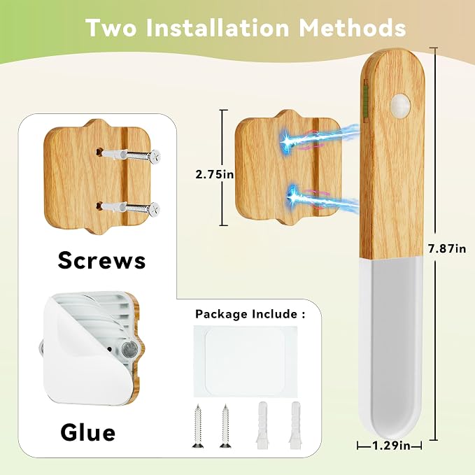 Motion Sensor Light Indoor - Wireless Wall Light, lumi Light, Magnet Rechargeable Wall Sconces, Portable Night Lights, LED Lights for Closet, Bathroom (Beech 3PCS)