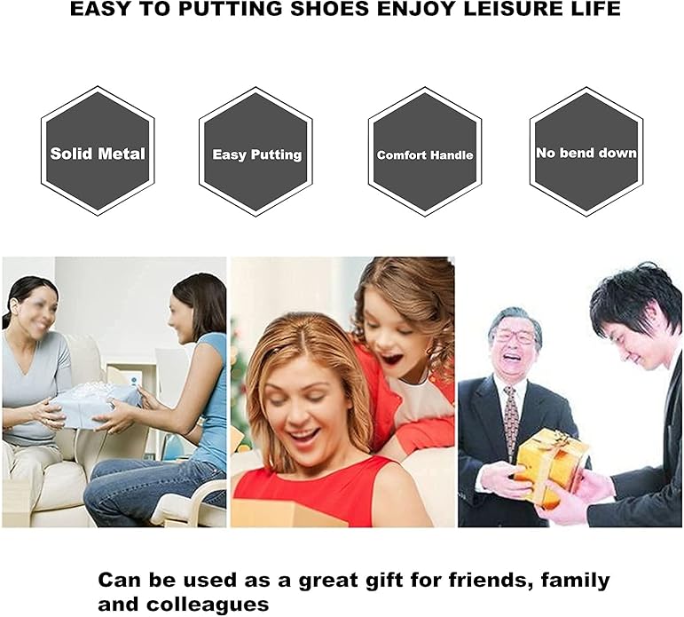 Shoe Horn Long Handle for Seniors,16.5" Long Metal Shoehorns for Men Women Kids,Travel Stainless Steel Shoe Horn Shoe Slip on Tool 1