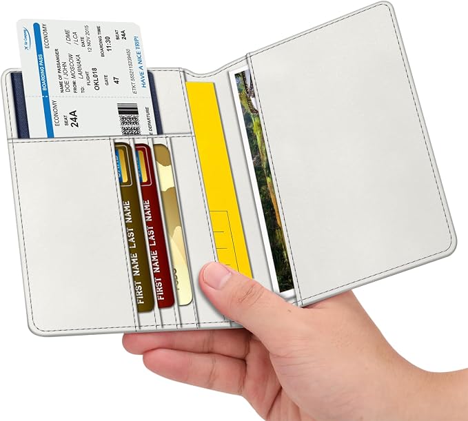 FINTIE Passport Holder, Slim Travel Wallet RFID Blocking Card Case Cover | Passport Cover Protector Essentials with Credit Card Slots, For Women/Men
