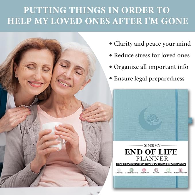 End of Life Planner, Guided Estate Planning Organizer Notebook, Final Arrangements Organizer for Beneficiary, Will Preparation, Last Wishes & Funeral Planning, In Case of Death Organizer, 8.4x11"