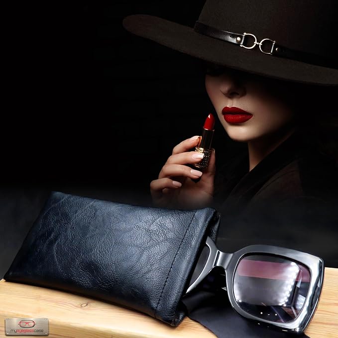 Soft Sunglasses case | Large Glasses Case Holder - Eyeglass Pouch Squeeze Top | Glasses pouch Lightweight Extra Layers
