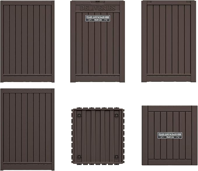 Package Delivery Box for Outside with Sticker, 48 Gallon Storage with Lockable Secure, Large Double Wall Resin Outdoor Package Delivery Waterproof Deck