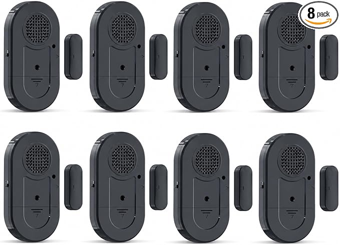 Sanjie Door Alarms When Opened,Door Window Alarm Sensors for Kids Safety/Home Security/Pool/Garage/Dementia/Toddler/Travel Security,Easy to Install,Volume Control/Loud Alert,Long Battery Life,8 Pack