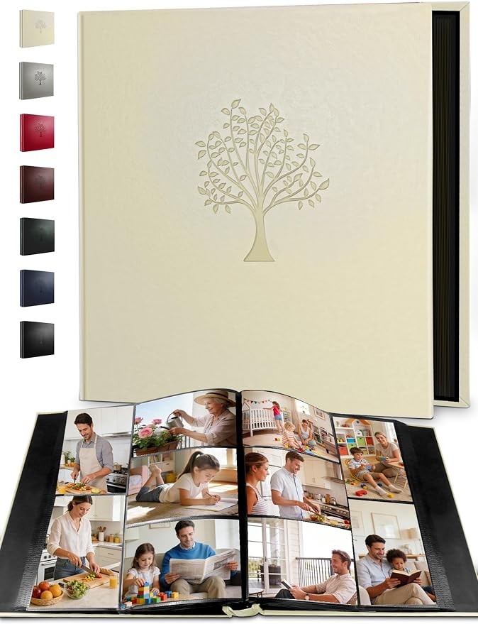 Photo Album 4x6 600 Pockets Photos, Large Capacity Leather Cover Photo Book | Slip-In Horizontal & Vertical Pockets Acid-Free Waterproof Picture Albums Great for Family Baby Wedding Holiday & Anniversary