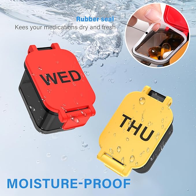 Extra Large Weekly Pill Organizer - Waterproof 7-Day Pill Box, Portable Vitamin & Supplement Case, Easy to Open Design, Ideal for Travel and Daily Medication Management