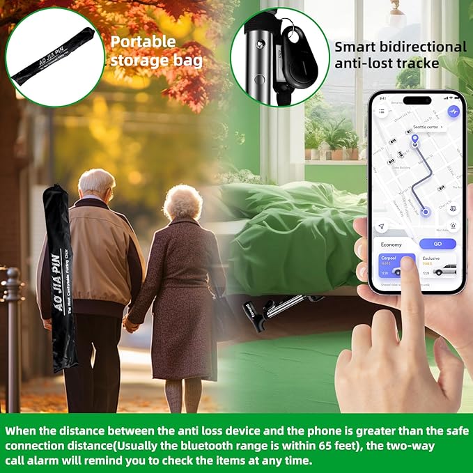 Folding Walking Cane with Seat for Seniors Adults,Lightweight Height Adjustment Cane Seat,Supports Up to 220lbs Crutch Chair,Anti-Slip Cane Chair Walking Stick for Camping,Black,1 Set