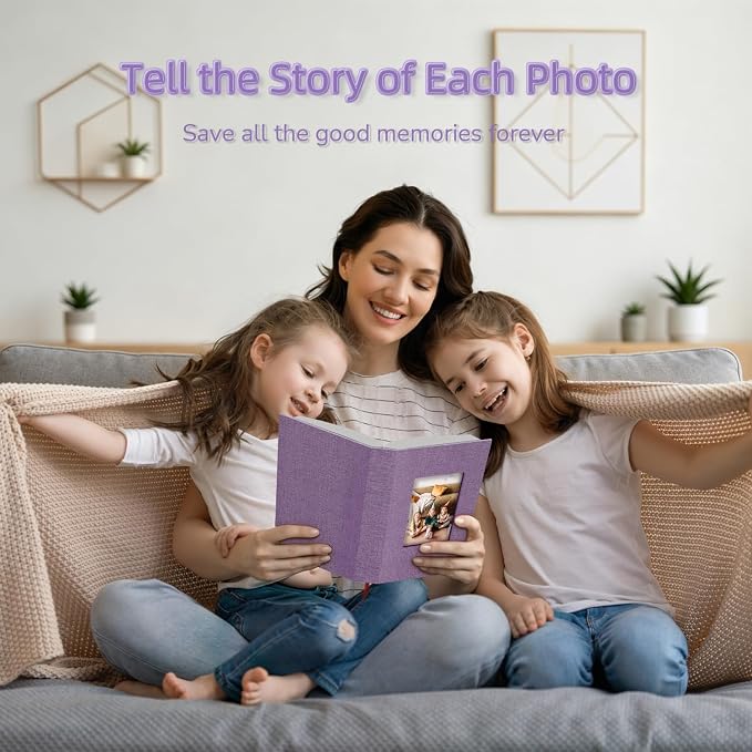 popotop Photo Album 4x6-300 Photos Linen Cover Photo Books with 300 Horizontal Pockets,Slip-in Picture Albums for Family Wedding Anniversary Baby Vacation Pictures