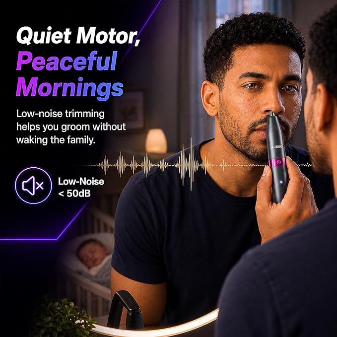 Nose Hair Trimmer for Men with 3 Patented Magnetic Heads | Paintess Nose & Ear Hair Trimmer, Micro-Vacuum & Magnetic Head,USB-C Rechargeable ,Waterproof Design, Painless Grooming Kit,