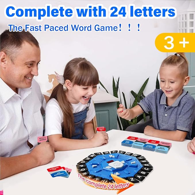 Word Game Family Party Board Games Card Game Learning Alphabet Letter Game | 220 Topic, 2 Modes, Digital Display Timer, The Fun Fast-Paced Race Against The Timer for Kids & Adults Christmas Gift