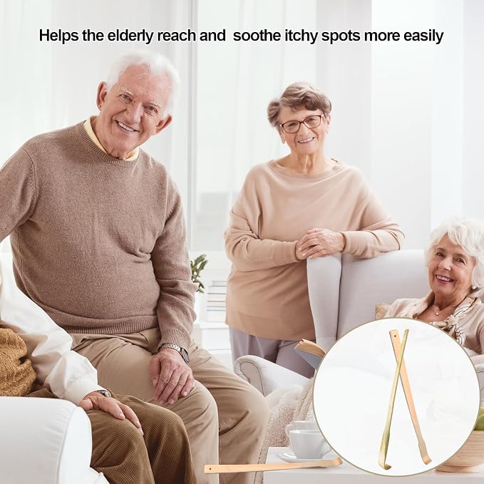 78 Pcs Bamboo Back Scratcher for Itching Relief and Body Massage Bulk Wooden Long Traditional Manual Back Massager for Elderly Women Men, Family, Friends, Nursing Gifts