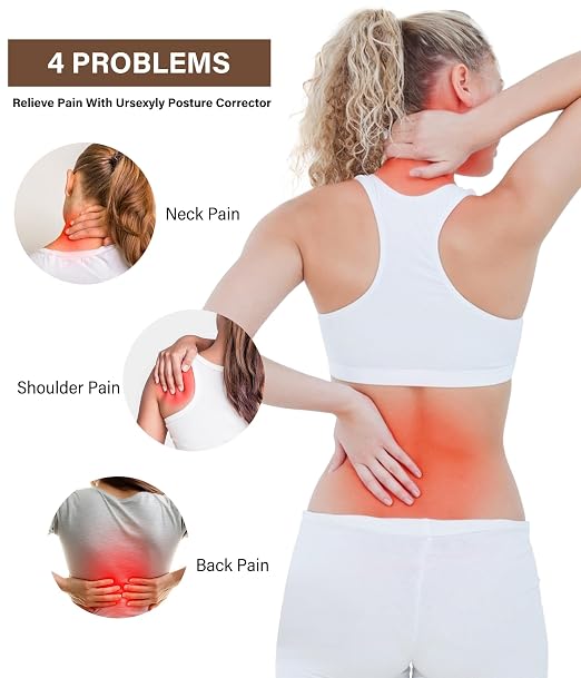 URSEXYLY Back Brace Posture Corrector for Women Breathable Posture Brace Adjustable Full Back Support Brace,Upper and Lower Back Pain Relief(X-Large,Black)